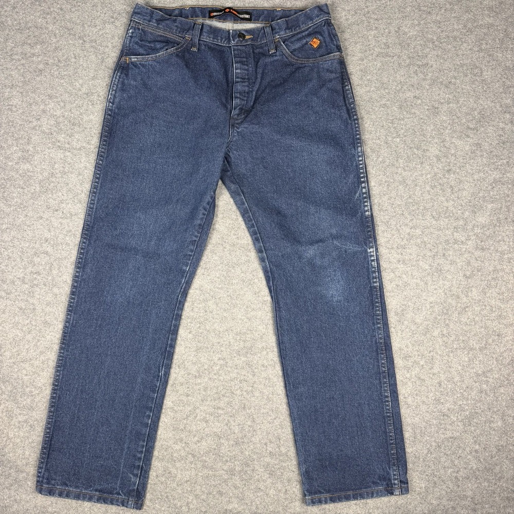 Wrangler FR Flame Resistant 13Original Men Work Jeans 34x30 Denim Pants CAT2